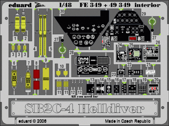 Eduard FE349 SB2C-4 interior REV/MON