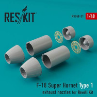 Reskit RSU48-0031 F-18 Super Hornet Type 1 exh.nozzles (REV) 1/48