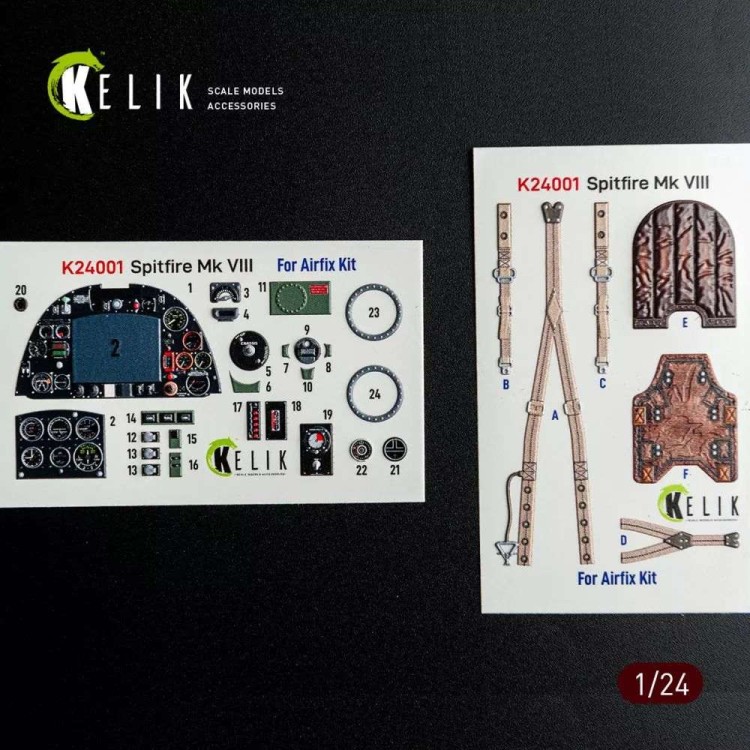 Reskit K24001 Spitfire Mk VIII interior 3D (AIRF) 1/24