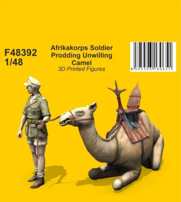 CMK F48392 Afrikakorps Soldier &amp; Unwilling Camel (3D) 1/48