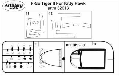 Fly model M3213 Masks for F-5E Tiger II (KITTYH) 1/32