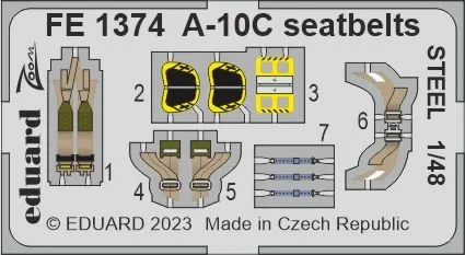 Eduard FE1374 A-10C seatbelts STEEL (ACAD) 1/48