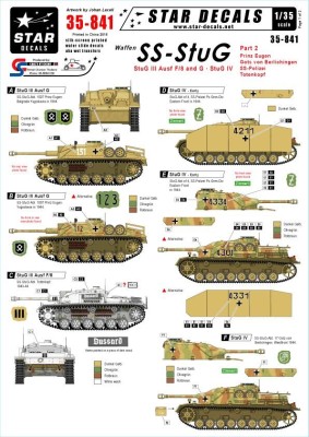 Star Decals STAR35841 Waffen-SS Sturmgeschutz/StuG.# 2 Sturmgeschutz/StuG.III Ausf.F/8, Ausf.G and Sturmgeschutz/StuG.IV Prinz Eugen, Gotz von Berlichingen, SS-Polizei, Totenkopf 1/35