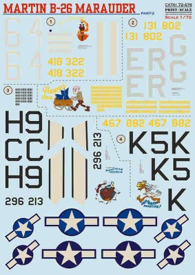 Print Scale C72476 B-26 Marauder - Part 2 (wet decal) 1/72