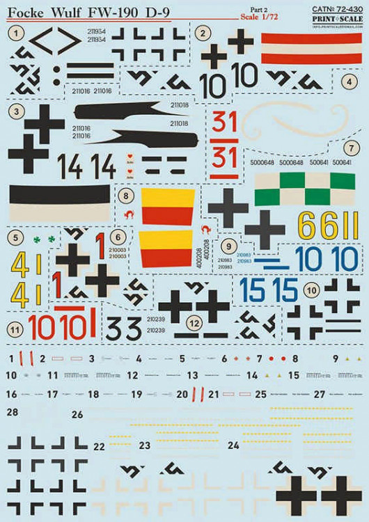 Print Scale 72430 Focke-Wulf Fw 190D-9 - part 2 (wet decals) 1/72