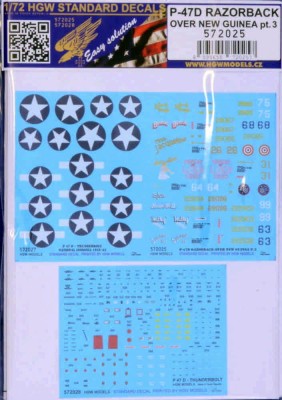 HGW 572025 Decals P-47D Thunderbolt 58th FG o.N.Guinea 3 1/72