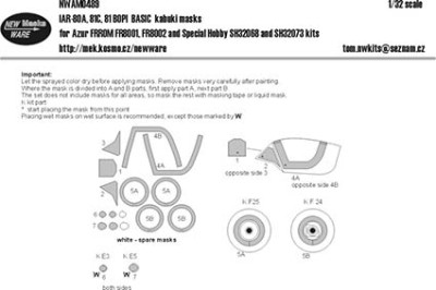 New Ware NWA-M0489 1/32 Mask IAR-80A, 81C, 81 BOPI BASIC (FRROM/SH)