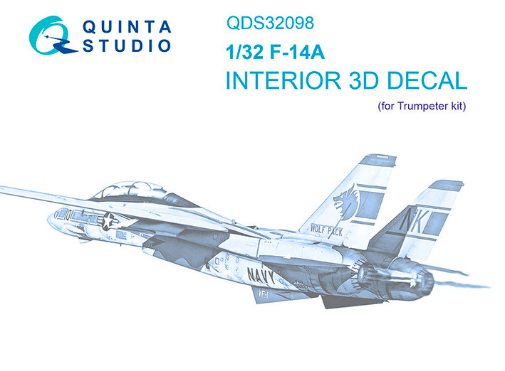 Quinta studio QDS-32098 F-14A (Trumpeter) (Малая версия) 3D Декаль интерьера кабины 1/32