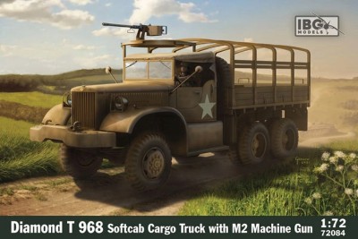 IBG Models 72084 Diamond T 968 Softcab Cargo Truck w/M2 M.Gun 1/72
