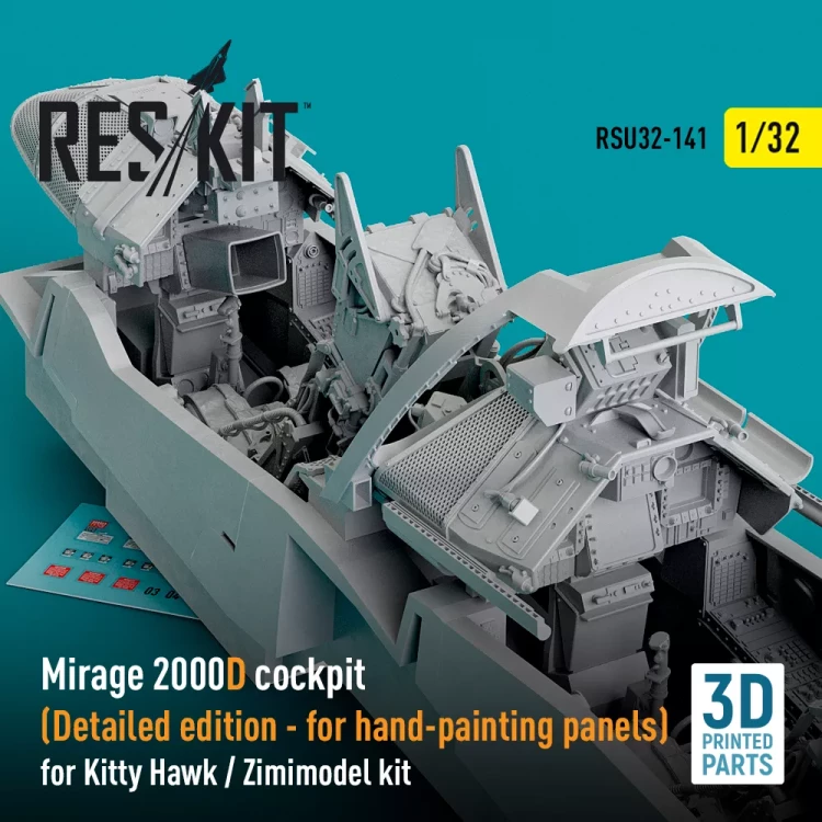 Reskit RSU32141 Mirage 2000D cockpit - Detailed edit.(KITTYH) 1/32