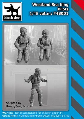 Black Dog F48001 3 pilots/crew for the Westland Sea King HAS.1/HAS.5/HU.5/HC.4 (designed to be used with Airfix kits) 1/48