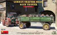 Miniart 38038 German Tractor D8506 with Trailer (2x camo) 1/35