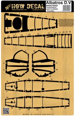 HGW 532084 Albatros D.V/D.Va Light Plywood transparent 1/32