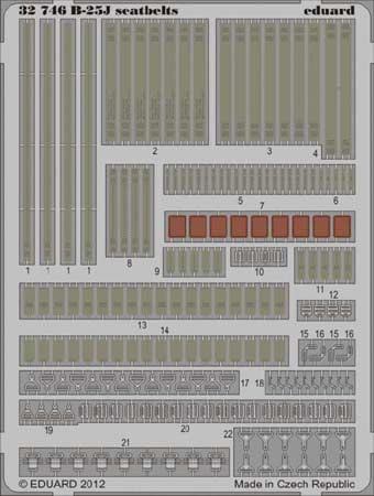 Eduard 32746 1/32 Фототравление привязные ремни B-25J seatbelts