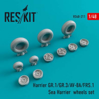 Reskit RS48-0211 Harrier GR.1/GR.3/AV-8A/FRS.1 wheels (HAS/ED) 1/48