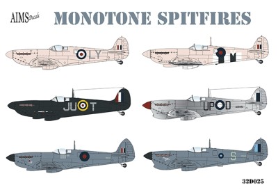 Aims AIMS32D025 Monotone Supermarine Spitfires Pr Mk.IV, Pr Mk.IX, PR Mk.IG, Mk.Vc, Mk.Vb 1/32