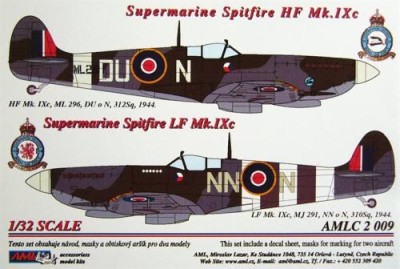 AML AMLC32009 Маски S.Spitfire Mk.IXC (DUoN, NNoN) 1/32