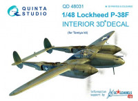 Quinta studio QD48031 P-38F (for Tamiya kit) 3D декаль интерьера кабины 1/48