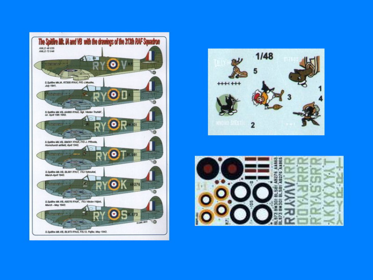 AML AMLD48035 Декали Spitfire Mk.IA & VB (313th RAF Sqdr.) 1/48