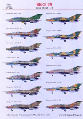 HAD 72146 Decal MiG-21 UM (HU, DE,RU,VN) Part 2 1/72
