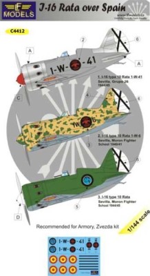 Lf Model C4412 Decals I-16 Rata over Spain 1/144