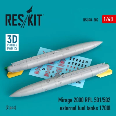 Reskit U48302 Mirage 2000 RPL 501\502 ext.fuel tanks 1700l 1/48