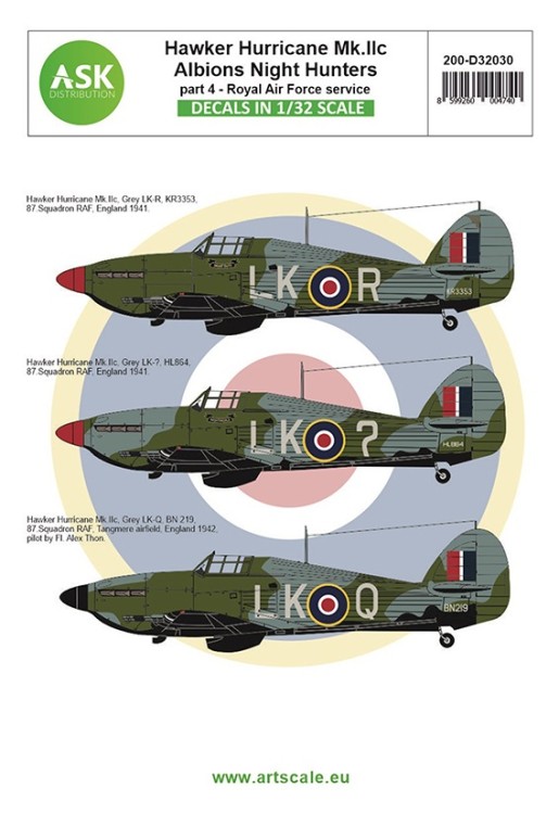 Art Scale 200-D32030 Hawker Hurricane Mk.IIC part 4 - Albions Night Hunters Royal Air Force 1/32