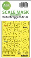 Art Scale 200-M32058 Hawker Hurricane Mk.IIB wheels and canopy frame paint masks (inside & outside) 1/32