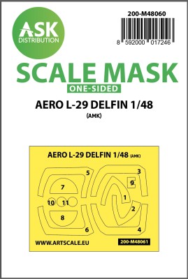 Art Scale 200-M48060 Aero L-29 DELFIN canopy frame paint mask (outside only) 1/48