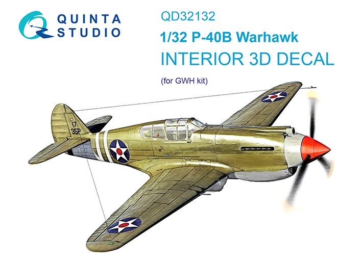 Quinta Studio QD32132 P-40B (GWH) 3D Декаль интерьера кабины 1/32