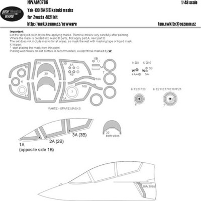 New Ware NWA-M0786 1/48 Mask Yak-130 BASIC (ZVE 4821)