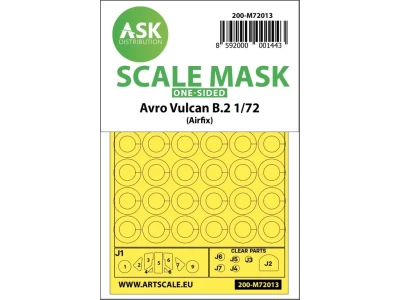 Art Scale 200-M72013 Avro Vulcan B.2 Kabuki wheels and canopy frame paint masks (outside only) 1/72