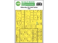 Art Scale 200-M35005 Sikorsky CH-54A "Tarhe" wheels and canopy frame paint mask (inside and outside) 1/35