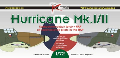 Dk Decals 72010 Hurricane Mk.I/II Czechoslovak pilots in RAF 1/72