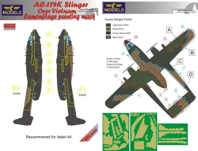 Lf Model M72134 Mask AC-119K Stinger o.Vietnam Camouflage p. 1/72
