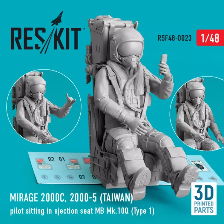 Reskit F48023 Mirage 2000C, 2000-5 (TAIWAN) pilot sitting 1/48