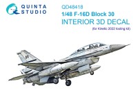 Quinta studio QD48418 F-16D block 30 (Kinetic 2022г. разработки) 3D Декаль интерьера кабины 1/48