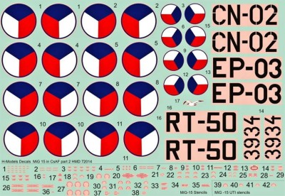 HM Decals HMD-72014 1/72 Decals MiG-15 in Czech Air Force - Part 2