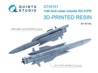 Quinta studio QT48161 Противорадиолокационные ракеты Х-31ПД с пусковыми устройствами, 2 шт. (для всех моделей) 1/48