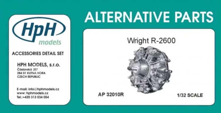 HpH AP3210 Wright R-2600 engine (resin set) 1/32