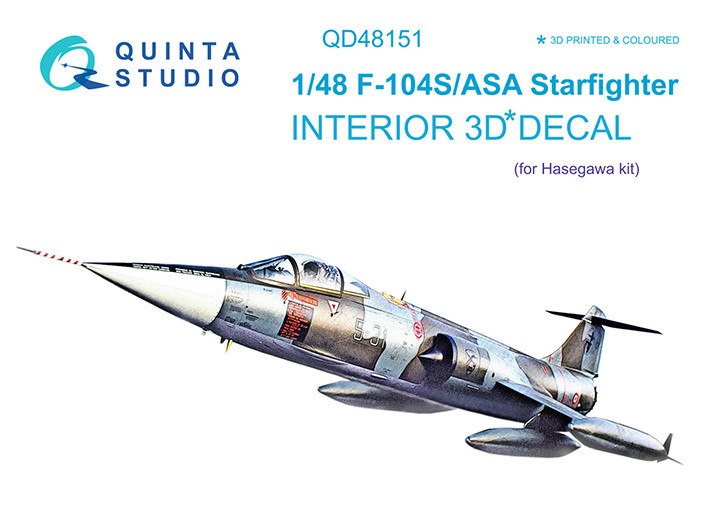 Quinta studio QD48151 F-104S-ASA (Hasegawa) 3D Декаль интерьера кабины 1/48