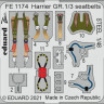 Eduard FE1174 Harrier GR.1/3 seatbelts STEEL (KIN) 1/48