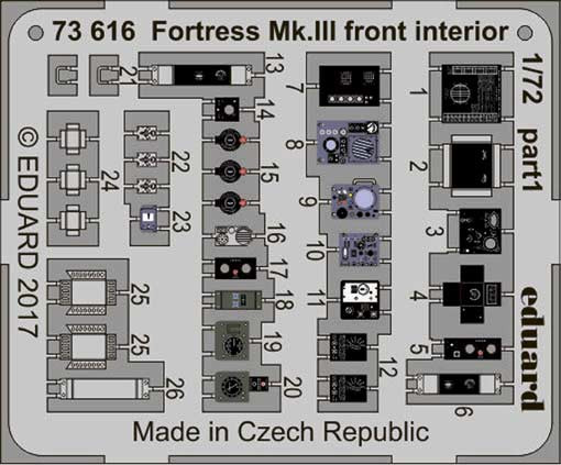 Eduard 73616 Fortress Mk.III front interior 1/72