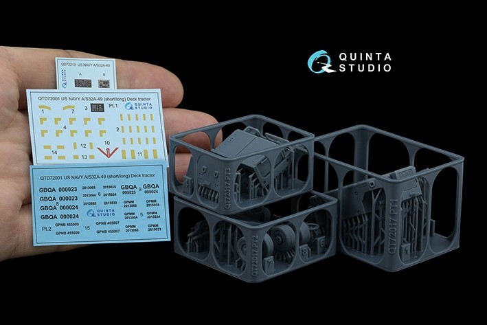 Quinta Studio QT72017 Модель Палубного тягача US NAVY AS32A-49, короткая/длинная версия 1/72