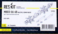 Reskit RS32-0095 MBD3-U6-68 Multiple Bomb Racks (2 pcs.) 1/32