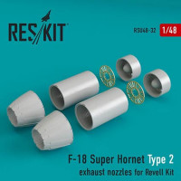 Reskit RSU48-0032 F-18 Super Hornet Type 2 exh.nozzles (REV) 1/48