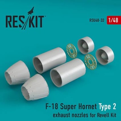 Reskit RSU48-0032 F-18 Super Hornet Type 2 exh.nozzles (REV) 1/48