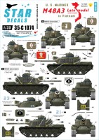 Star Decals 35-C1074 U.S. Marines in Vietnam. M48A3 Late model (raised cupola). 1st Tank Battalion 1/35