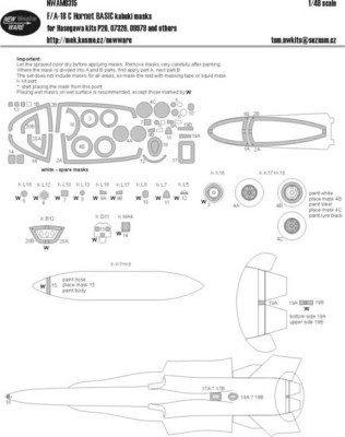 New Ware NWA-M0315 1/48 Mask F/A-18 C Hornet BASIC (HAS)