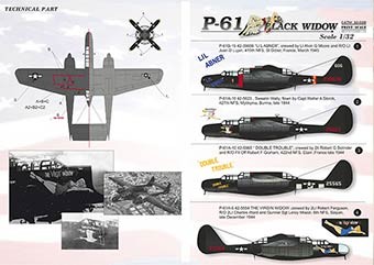 Print Scale 32-028 P-61 Black Widow (wet decals) 1/32